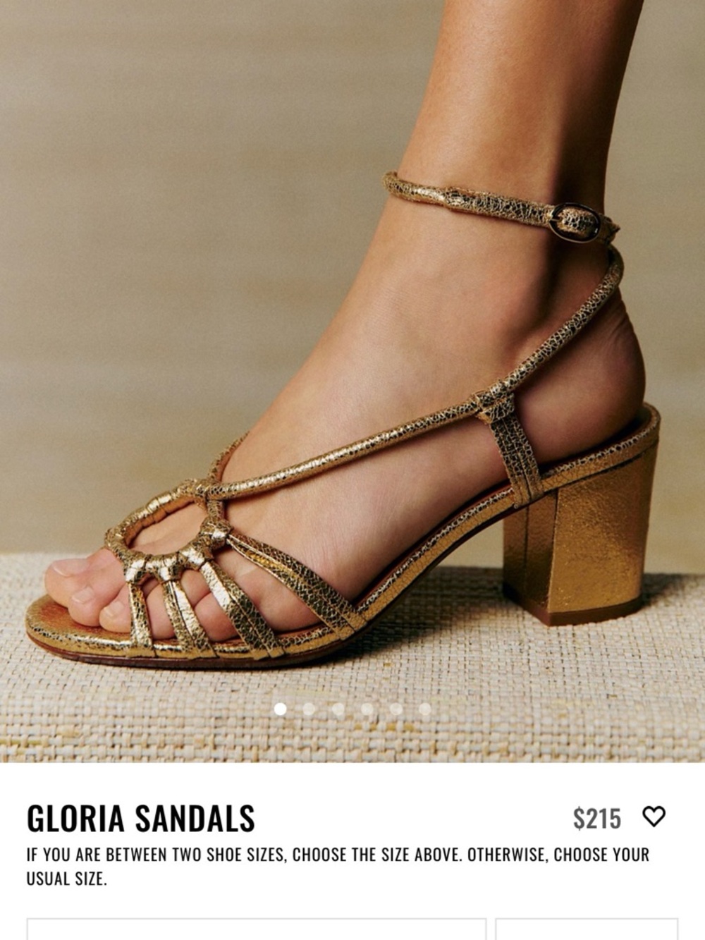 Sezane Gloria Gold Strap Block Heel Sandals - Picture 14 of 16